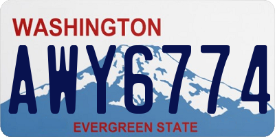 WA license plate AWY6774