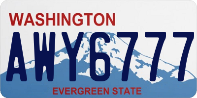 WA license plate AWY6777