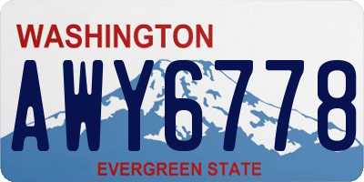 WA license plate AWY6778