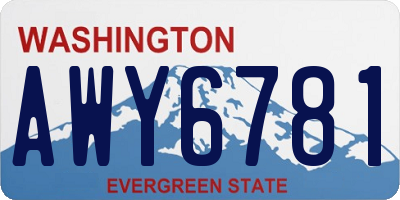 WA license plate AWY6781