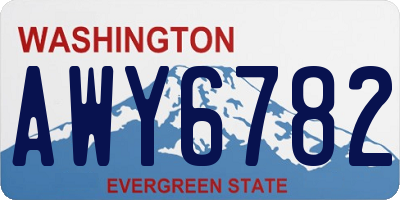 WA license plate AWY6782