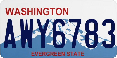 WA license plate AWY6783
