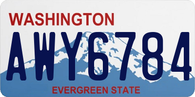 WA license plate AWY6784