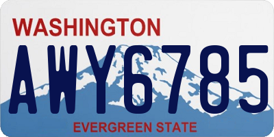 WA license plate AWY6785
