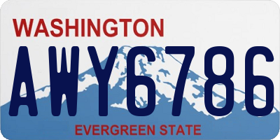 WA license plate AWY6786