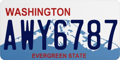 WA license plate AWY6787