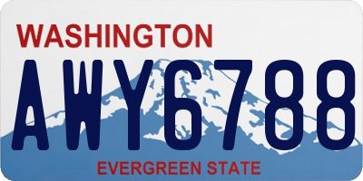 WA license plate AWY6788