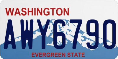 WA license plate AWY6790