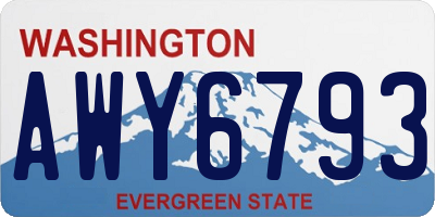 WA license plate AWY6793