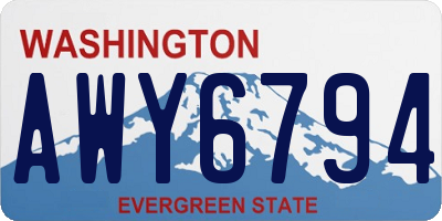 WA license plate AWY6794