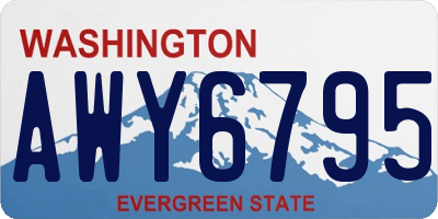 WA license plate AWY6795