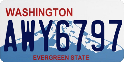 WA license plate AWY6797