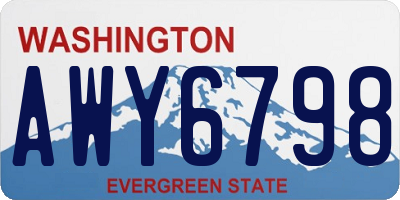 WA license plate AWY6798