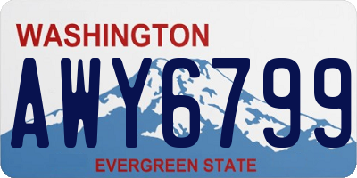 WA license plate AWY6799