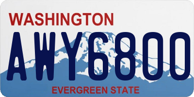 WA license plate AWY6800