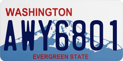WA license plate AWY6801
