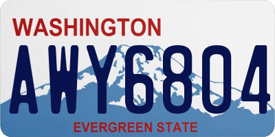 WA license plate AWY6804