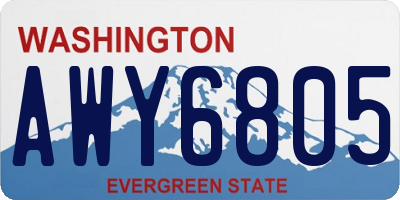 WA license plate AWY6805