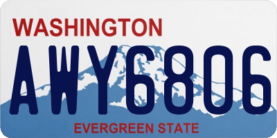 WA license plate AWY6806