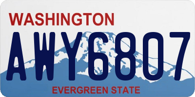 WA license plate AWY6807