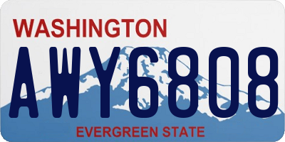 WA license plate AWY6808