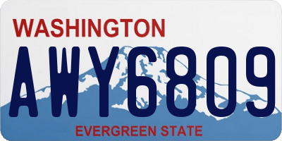 WA license plate AWY6809