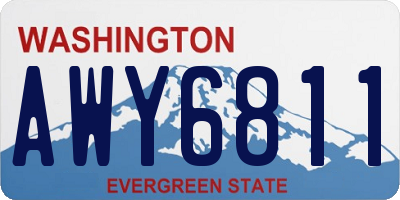WA license plate AWY6811