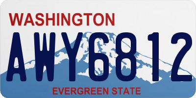 WA license plate AWY6812