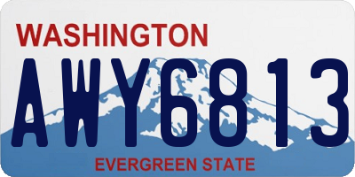 WA license plate AWY6813