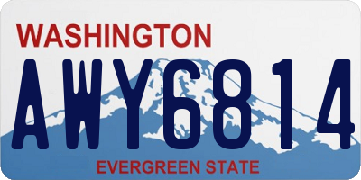 WA license plate AWY6814