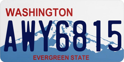 WA license plate AWY6815