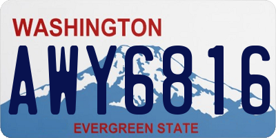 WA license plate AWY6816