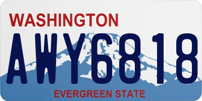 WA license plate AWY6818