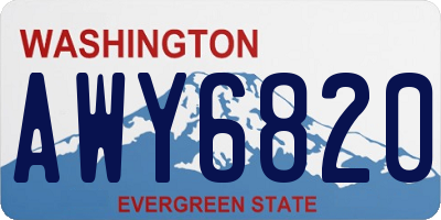 WA license plate AWY6820