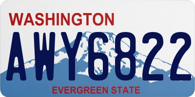 WA license plate AWY6822
