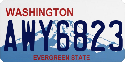 WA license plate AWY6823