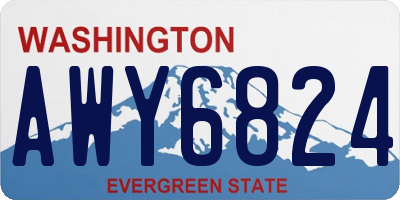 WA license plate AWY6824