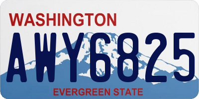 WA license plate AWY6825