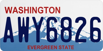 WA license plate AWY6826