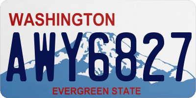 WA license plate AWY6827