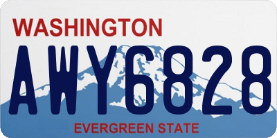 WA license plate AWY6828