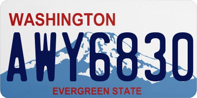 WA license plate AWY6830