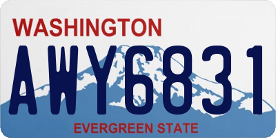 WA license plate AWY6831