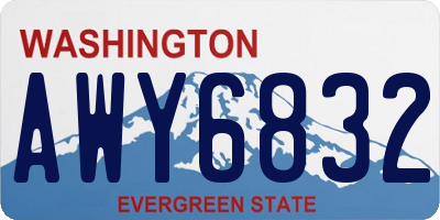 WA license plate AWY6832