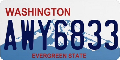 WA license plate AWY6833