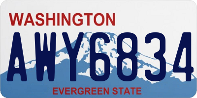 WA license plate AWY6834