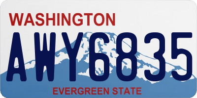 WA license plate AWY6835