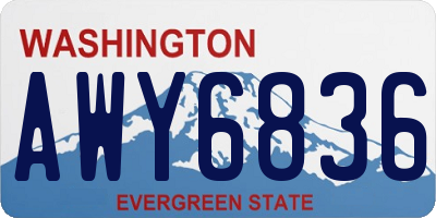 WA license plate AWY6836