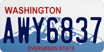 WA license plate AWY6837