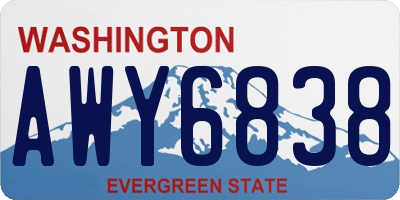 WA license plate AWY6838